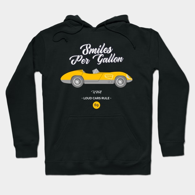 Smiles Per Gallon Car Hoodie by Its Tee Time